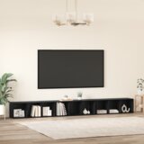 vidaXL TV omarica 3 pcs Črni hrast 37 x 35 x 107.5 cm Obdelano leseno | Shoptok.si