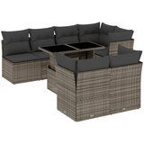  The Living Store Vrtna sedežna garnitura 8-delna z blazinami siv poli ratan - Vrtna Sedežna Garniture, (21480198) Cene