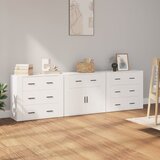 The Living Store Komoda 3 kosi bel inženirski les - Komoda, (21661889) Cene