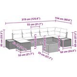  Set od 8 komada garniture za vrt s jastučićima Crni poli ratan akacija | shoptok.hr