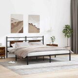 vidaXL Posteljni okvir brez vzmetnice hrast 183x203 cm inženirski les | Shoptok.si