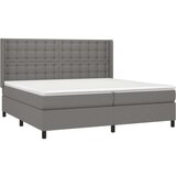  Box spring postelja z vzmetnico temno siva 200x200 cm blago, (20851582) | Shoptok.si