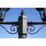 vidaXL Vrtna stupna svjetiljka 215 cm tamnozelena/crna aluminijska | shoptok.hr