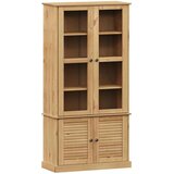 vidaXL Steklena vitrina VIGO 85x35x170 cm trdna borovina | Shoptok.si