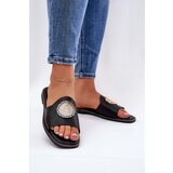 Boto Eco Leather Slides On Flat Heel With Decoration Black Tatereia cene