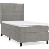 Maison Chic Box spring postelja - Vzmetna postelja z vzmetnico svetlo siva 80x200 cm žamet SL20447, (21893685) Cene