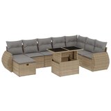 vidaXL 9-dijelni set vrtnih sofa s jastucima bež od poliratana | shoptok.hr