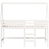 vidaXL Krevet na kat s ljestvama i krovom bijeli 80x200 cm od borovine | shoptok.hr