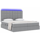  LED krevet za pohranu s madracem Svjetlosiva 200 x 200 cm | shoptok.hr