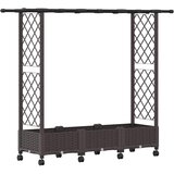  Povišeni krevet s mrežom i krovom Smeđa 164 x 40 x 127 cm PP | shoptok.hr