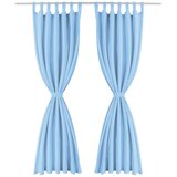 MIKRO Satenske Zavjese 2 kom s Tregerima 140x175 cm Tirkizne | shoptok.hr