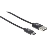 USB 2.0 kabel tipa C vtič tipa C na vtič tipa A, 480 Mbit/s, 2 m, črn USB kabel USB 2.0 USB-A vtič, USB-C vtič 2.00 m črna 354929, (20417323)