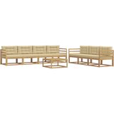  Set vanjskih sofa s jastukom 7 pcs Bijela i bež | shoptok.hr