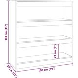 Ormarić za knjige / sobna pregrada bijeli 100 x 30 x 103 cm | shoptok.hr