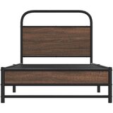 vidaXL Posteljni okvir brez vzmetnice 90x200 cm rjav hrast inž. les | Shoptok.si