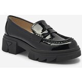 Resti Lacquered black moccasins for women Tygriss- Footwear | ePonuda.com
