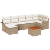 vidaXL 8-dijelni vrtni set sofa s jastučićima bež poli ratan akacija | shoptok.hr