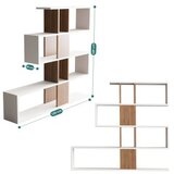 Hanah home Karlin - White, Walnut knjižna omara, (21268139) Cene