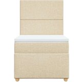 vidaXL Okvir kreveta s oprugama i madrac krem 80x200 cm od tkanine | shoptok.hr