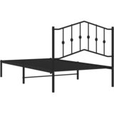  Metalni okvir za krevet s uzglavljem crni 100x190 cm | shoptok.hr