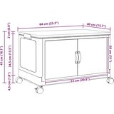 vidaXL Složiva kutija za pohranu s kotačima 75 L 64x40x41 cm | shoptok.hr
