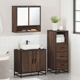  3-dijelni set kupaonskog namještaja boja smeđeg hrasta drveni | shoptok.hr