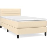  Krevet s oprugama i madracem krem 100 x 200 cm od tkanine | shoptok.hr