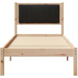 vidaXL Posteljni okvir z oblazinjenim vzglavjem Črna 80 x 200 cm | Shoptok.si