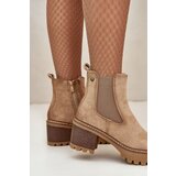 Boto Women's Insulated Heeled Boots Eco Suede Beige Irissinae | ePonuda.com