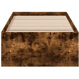 vidaXL Posteljni okvir dimljeni hrast 100x200 cm inženirski les | Shoptok.si