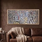 Wallxpert uramljena MDF slika ARTSNTMDL8, kubistička kompozicija sa kartarošima za stolom, 33 x 70 cm Cene