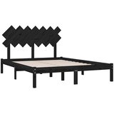  Okvir za krevet crni 140x190 cm od masivnog drva | shoptok.hr
