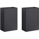  Vrtna saksija 2 kom. Crna 50 x 30 x 75 cm Čelična vrata | shoptok.hr