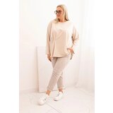 Kesi Włoski Women's Plus Size blouse with cotton, featuring a pocket and rolled sleeves kiwi | Shoptok.si