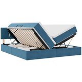 vidaXL postelja s shranjevanjem z vzmetnico temno modra 90 x 200 cm, (5000100558) | Shoptok.si
