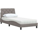  Krevet s madracem smeđesivi 90x200 cm od tkanine - Sivo-smeđa 90 x 200 cm | shoptok.hr