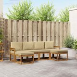  Set vanjskih sofa 6 pcs Prirodna i bež Konstruirano drvo | Eponuda.com