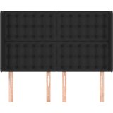  Uzglavlje s ušima crni 147x16x118/128 cm od umjetne kože | shoptok.hr