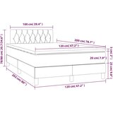  Krevet s oprugama i madracem tamnosmeđi 120 x 200 cm od tkanine | shoptok.hr