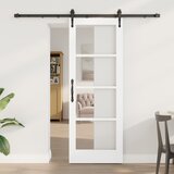 vidaXL Drsna vrata z kompletom opreme Bela 73.5x198.5 cm Trdi les Bor, Notranja vrata z steklom 'ORKDAL'Bela 73.5x198.5x4 cm Cene