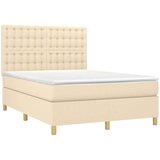 Krevet box spring s madracem LED krem 140x200 cm od tkanine | shoptok.hr