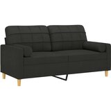 vidaXL Dvosjed s ukrasnim jastucima crni 140 cm od tkanine | shoptok.hr