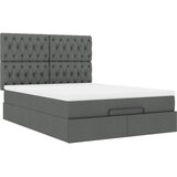  Otomanski krevet s madracem tamnosivi 140x190cm od tkanine | shoptok.hr