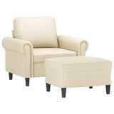  Fotelja s tabureom krem 60 cm od umjetne kože | Eponuda.ba