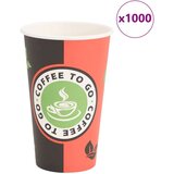  Papirnate šalice za kavu 1000 kom 16 oz 400 ml crvene i crne | shoptok.hr