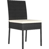 Poli 3-dijelni vrtni blagovaonski set od poliratana crni | shoptok.hr