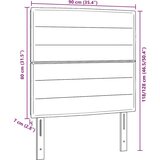  LED glava kreveta S LED lampica Plava 90 cm Poliester - Plava 90 cm Visoki uzglavlje | shoptok.hr
