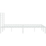 vidaXL Kovinski posteljni okvir z vzglavjem bel 135x190 cm | Shoptok.si