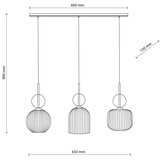  Visilica na sajli SOPHIA 3xE14/10W/230V crna/zadimljeno bež | Eponuda.com