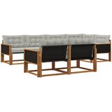  Set vanjskih sofa 7 kom. Prirodna i svjetlosiva | shoptok.hr